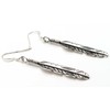 Silver Feather Dangle Earrings by Joe
