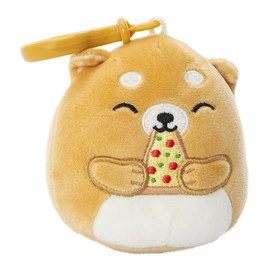 Squishmallow 3.5 Inch Angie The Shiba Inu with Pizza Plush Clip