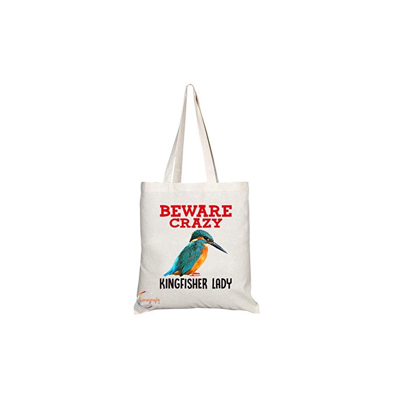 Coralgraph Inc TB370 Beware Crazy Kingfisher Lady Novelty Present Gift