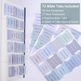 Bible Tabs, 72 Laminated Bible Tabs for Women and Men Study Bible, Easy to Read and Apply, Bible Index Tabs, Large Print Bible Book Tabs, Bible Study Supplies (Blue)