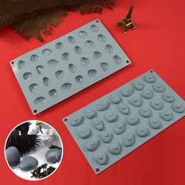 mostsom Silicone Molds Stone Shape, Non-Stick Food Grade Silicone Molds for Chocolate, Candy, Jelly, Ice Cube, Dog Treats, Cupcake Baking Mould (Stone M)