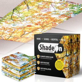 ShadeOn 24" x 48" Magnetic Fluorescent Light Covers (8-Pack) Fall Themed Classroom Light Filters for 2 x 4 Feet Drop Ceiling Lights | Office Classroom Decor - Autumn Leaves