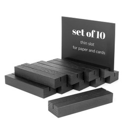 10 Pack Wood Place Card Holder - Black Wooden Table Number Holders , Name Place Cards Stand , Events Party Tabletop Sign Stands , Wedding & Birthday Stands for Photos, Pictures & Postcard