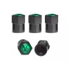 Auspichoice Black TPMS Valve Stem Caps Green N2 Nitrogen Logo+Sealing
