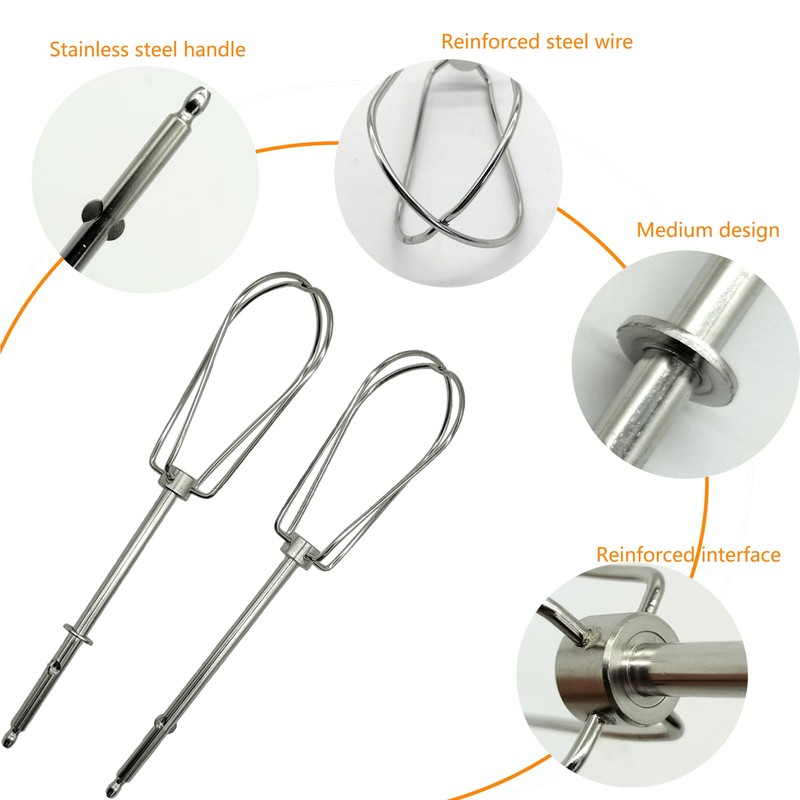 CHENNAN Pack of 2 Whisks for Hand Mixer, Whisk Replacement