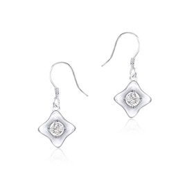 Naniwaai Women's Earrings, Popular, High Quality Zirconia, Hook, Silver, Dangling, Hypoallergenic, Four Leaf Clover Earrings, Women's, Cute, Gift, Anniversary, Wedding, Birthday, Holiday, Jewelry,