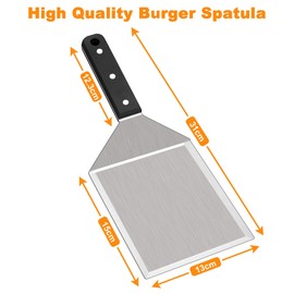 Burger Spatula, Joyfair Extra Wide Spatula with Beveled Edges, Burger Flipper/Smash Burger Spatula Ideal for Barbecue Hamburger Turner Grilling BBQ Griddle, Heavy Duty & Dishwasher Safe