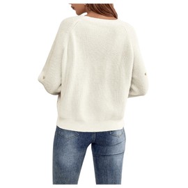 GORGLITTER Women's Cardigan Casual Knitted Coat Outwear Pullover Thin Jacket Sweater Coat with Heart Embroidery, White