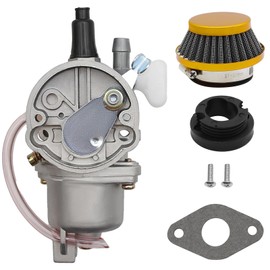 Hoypeyfiy 44mm Motorcycle Air Filter Stack Carburetor Carb for 2 Stroke 47cc 49cc Mini ATV Quad Dirt Pocket Bike (Yellow)