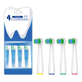 Replacement Heads Compatible with Oral B Braun Pro 1000/500/Genius x Electric Toothbrush Heads, Precision Refills for Sensitive Care, 4 Count Brush Heads Compatible with Oral B (White)
