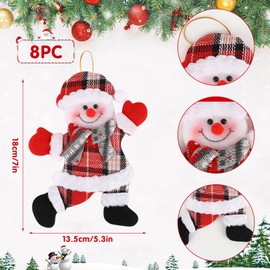 Christmas Tree Pendants, Pack of 8 Christmas Pendants, Mixed Decoration, Felt Wooden Christmas Decoration for Christmas Tree, Holiday, Party Decoration