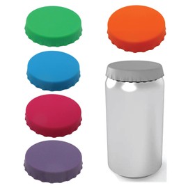 Gadgetime USA Silicone Can Lids (Pack of 6), Can Covers for Soda & Drink Cans, BPA-Free & Dishwasher Safe, Assorted Colors