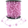 10m Faux Pearl Nylon Threaded 3-8mm Beads - Fishing Line for Florestry Cakes etc (Pink)