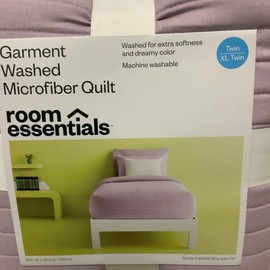 Room Essentials 🛌 Room Essentials Garment Washed Microfiber Quilt TWIN Light Purple 92”X66”🆕