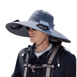 Unisex Sun Hat Fan Solar USB Powered Cooling Fan Ventilating Travel Hiking Fishing Cap UV Protection Bucket Hat