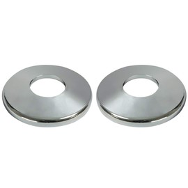 Aqua Select Escutcheon Plate Set for Inground Swimming Pool Or Spa Hand Rail | Inground Pool Plastic Plates for Pool Ladder | Corrosion Resistant | Chrome Colored Plastic | Set of 2