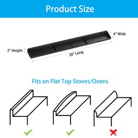 SCITURE Silicone Over the Stove Top Spice Shelf, 30" Kitchen Rack Organizer for Back of Oven, Stovetop Spice Rack (1 Pcs, Black)