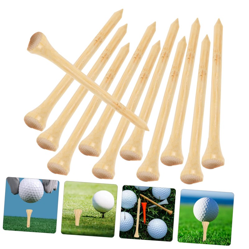 BIUDECO Practical Golf Tees 50pcs Bamboo Ball Markers Long Roll