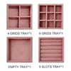 SCIKHEFT Velvet Small Jewelry Tray Organizer - 4PCS Stackable Display