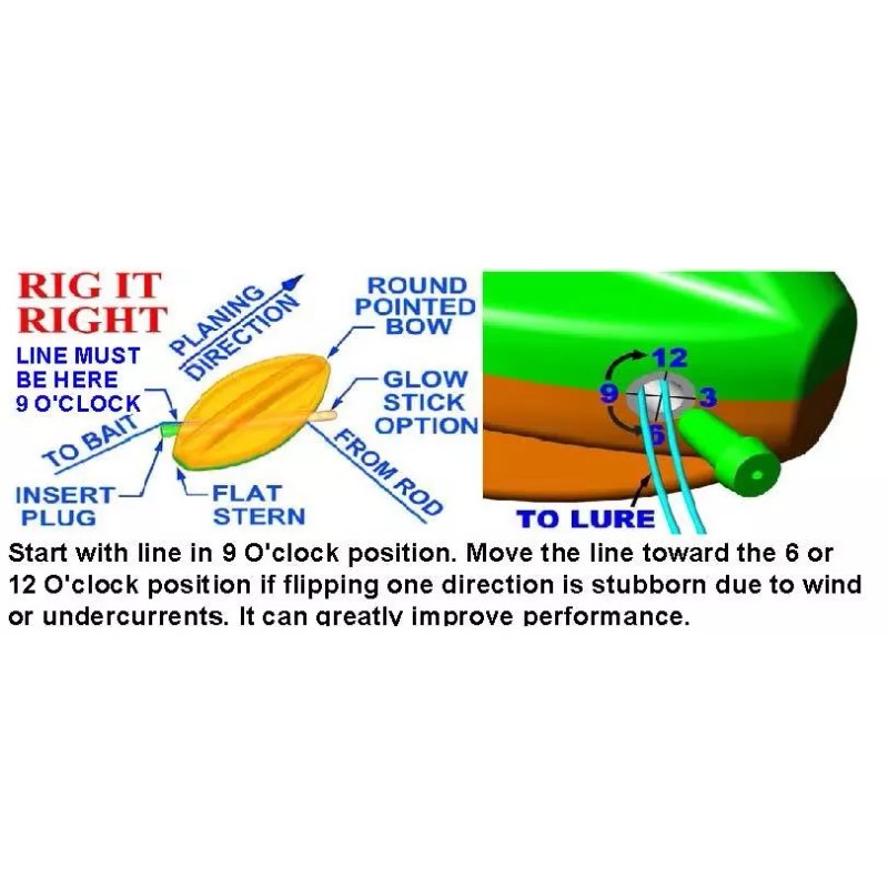 Steer It Fishing 2" clear Bullet Bobbers Steerable mini Side
