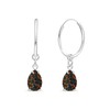 Opal Drop Earrings 925 Sterling Silver 7X10mm Teardrop Black Opal