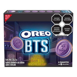 Galleta Oreo BTS sabor a Hotcake edición limitada 4 paquetes c/u 6 galletas 65.7 g