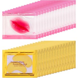 Eakroo 30 Pares De Mascarillas Para Labios Y Ojos, Parches De Colágeno Y Gel De Cristal De Oro De 24 Quilates Para Ojos, Recuerdos Para Despedida De Soltera, Accesorios Para Despedida De Soltera, Recu