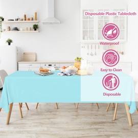 BCCSNNM 14 Pack Pastel Table Cloths for Parties,Pastel Disposable Plastic Rainbow Tablecloth Rectangle Table Covers for Summer Baby Shower Wedding Birthday Party Decorations(54 x 108 Inch)