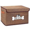 Thankspaw Fabric Dog Toy Box with Lid, Collapsible Storage Bin,