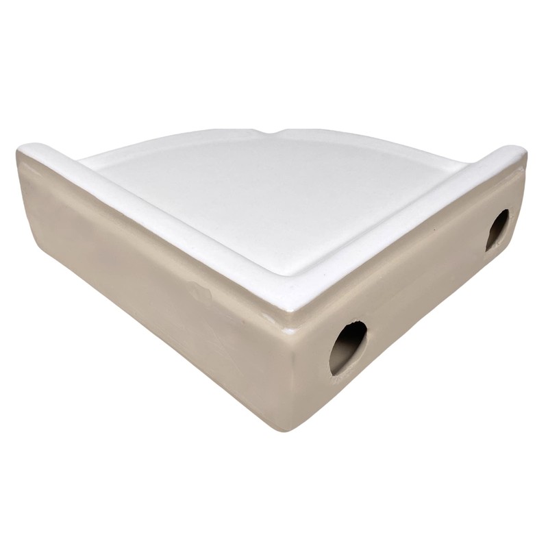 Tenedos White Glazed Ceramic Bathroom Accessory (Corner Shower) - Shampoo