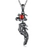 Fuguangju Skull Necklace 925 Sterling Silver Skeleton Hand Necklace Gothic Skull Jewelry Gifts for Women Men