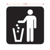dealzEpic - Black Trash Can Sticker/Waste Garbage Bin Sign -