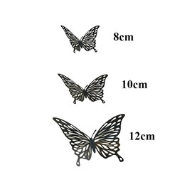 12Pcs 3D Butterfly Wall Sticker 3 Sizes Butterfly Wall Decals for Bedroom Party Wedding Cakes Decoration DIY Gift(Black)