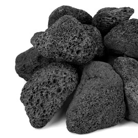 Mr. Fireglass Lava Rock Granules, Large Black Volcanic Lava Rock for Fire Bowls, Fire Pits, Gas Log Sets, Indoor or Outdoor Fireplaces - 10 Pounds (2.75"-5")
