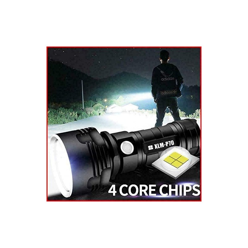 Linterna LED ultra brillante, 30000-100000 lúmenes de alta potencia, impermeable,