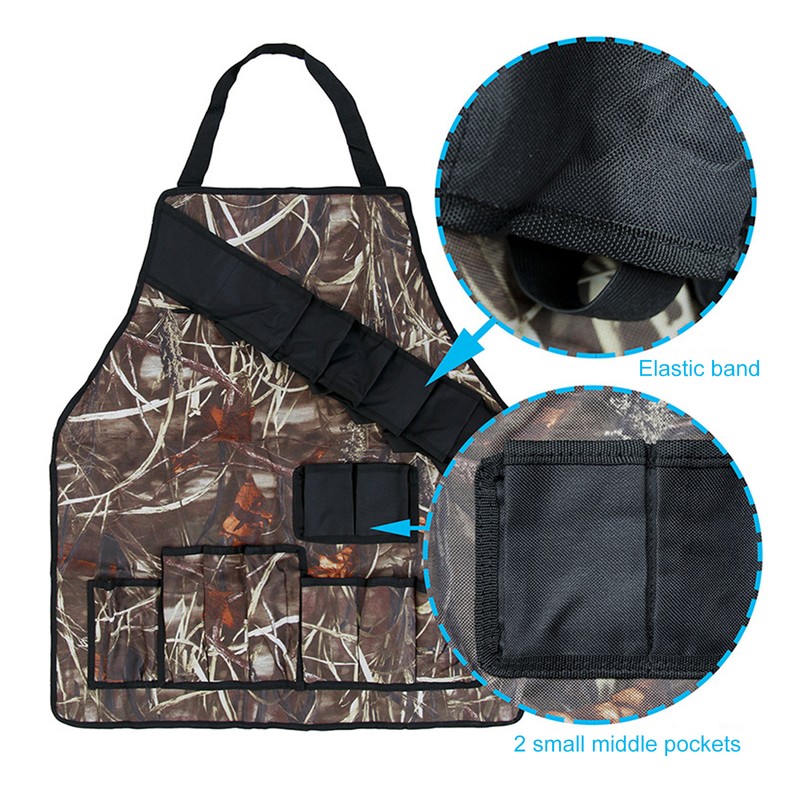 Multi Pockets Apron 600D Oxford Fabric Camouflage Picnic Barbecue Aprons