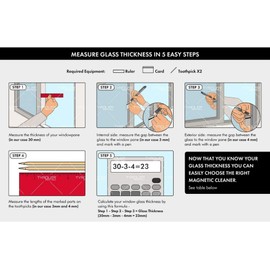 Tyroler Glider D-3 Outside Magnetic Window Cleaner Tool | Double Sided Outside Windows Cleaner Fits Only 0.8"-1.1" Single/Double Glazed Windows Thickness | Magnet Window Cleaners Tool