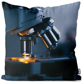 VOID Microscope Chemistry Biology Cushion Cover Polyester Waterproof Outdoor Indoor Cushion Size: 40 x 40 cm