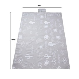Haus Projekt Aesthetic Waterproof Picnic Blanket, 200x150cm, Foldable, Portable Picnic Mat with Carry Handle, Hidden Zip Pocket, Sandproof, Camping Accessories for Beach, Hiking, Festival Essentials