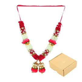 Artificial Mala Rose Flowers Ribbon Garland Hair Mala for Idol-Mala for God Statues Accessories Pooja Sringar Articles Ornament for Indian Traditional Festival (Size: -15 Inches) (Purple)