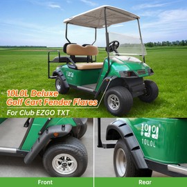 10L0L Upgraded Golf Cart Fender Flares for EZGO TXT 1998-2013 Gas/Electric (Not Fits 48V Electric), with Stainless Steel Screws, Set of 4(Only Fit Original Models)