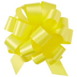 Berwick Offray The Perfect Bow Pull Ribbon, 4" Finished Size with 18 Loops, Daffodil Yellow, 50 Piece