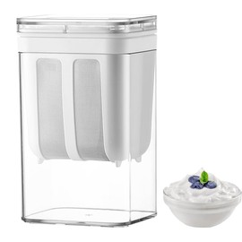 ETOFIXEE Greek Yoghurt Strainer, Yoghurt Strainer with Lid, 1100 ml Reusable Yoghurt Filter for Making Thick Greek Yoghurt Soybean Milk