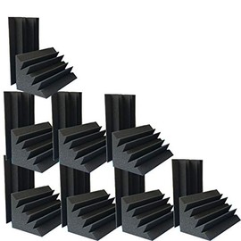 Hot 4.72"x4.72"x9.6" Sale Acoustic Foam 16 PCS in Black Bass trap Soundproof foam