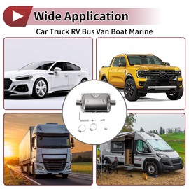 HEROFFIX Exhaust Pipe Muffler Silencer Kit Diesel Heater Muffler Set with Clips and Bolts