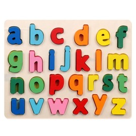 Dear Mia Little Liz | Rompecabezas de Abecedarios Mayúsculas Minúsculas & Números de Madera | Set de 3 Juegos | Set de 2 Juegos | Niños Infantil (Abecedario Minúsculas (1 Juego))