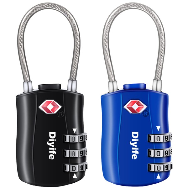 Pack of 2, TSA Luggage Locks Diyife 3 Digit Security