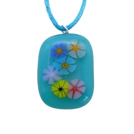 Handmade Glass Flower Pendant, Handmade Glass Pendant, Handmade Flower Pendant, Handmade Floral Pendant, Flower Necklace, Floral Necklace