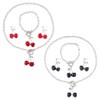 UNICRAFTALE 8Pcs 2 Colors Cherry Jewelry Set Cherry Necklace Bracelet