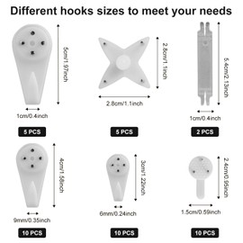 40pcs Concrete Wall Hooks, Invisible Nail Hangers No Damage Wall Picture Hangers Drywall Picture Hooks Non Trace Hanging Hooks Photo Frame Hangers